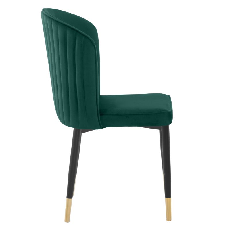 Elegantná jedálenská stolička zelená Velvet látka-čierna