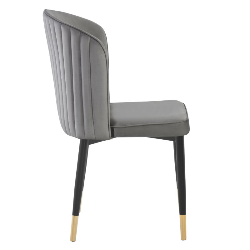 Elegantná jedálenská stolička sivá Velvet látka-čierna