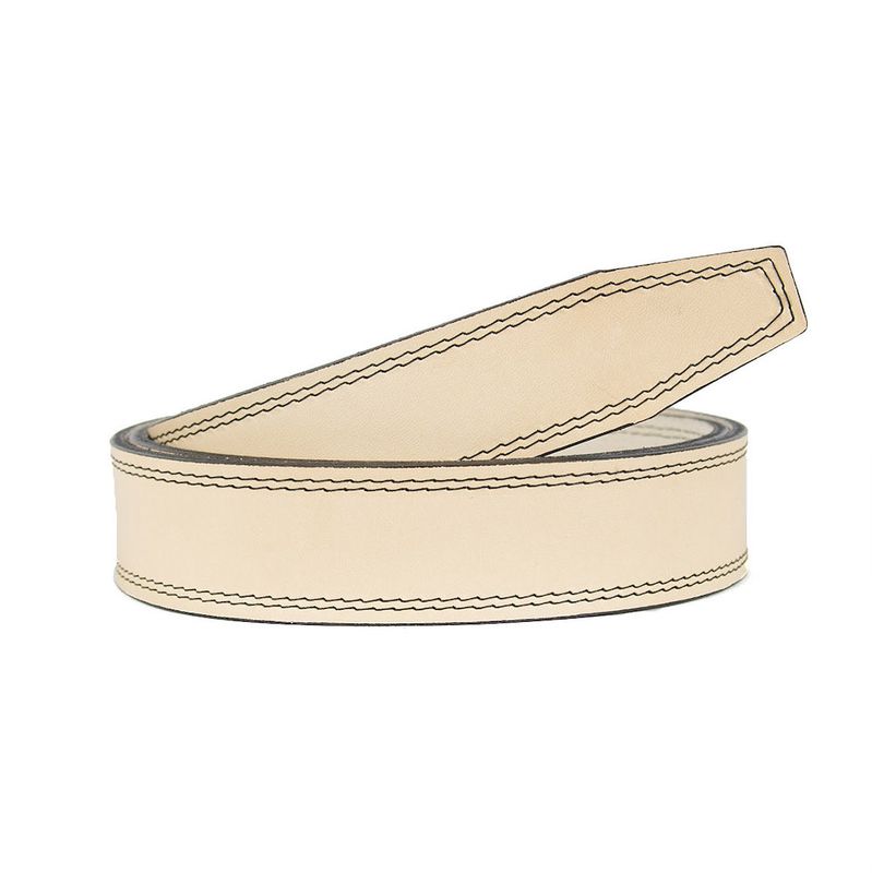 Kožený remeň pre opasky s brzdovou prackou, prírodný, šírka 3,5 cm