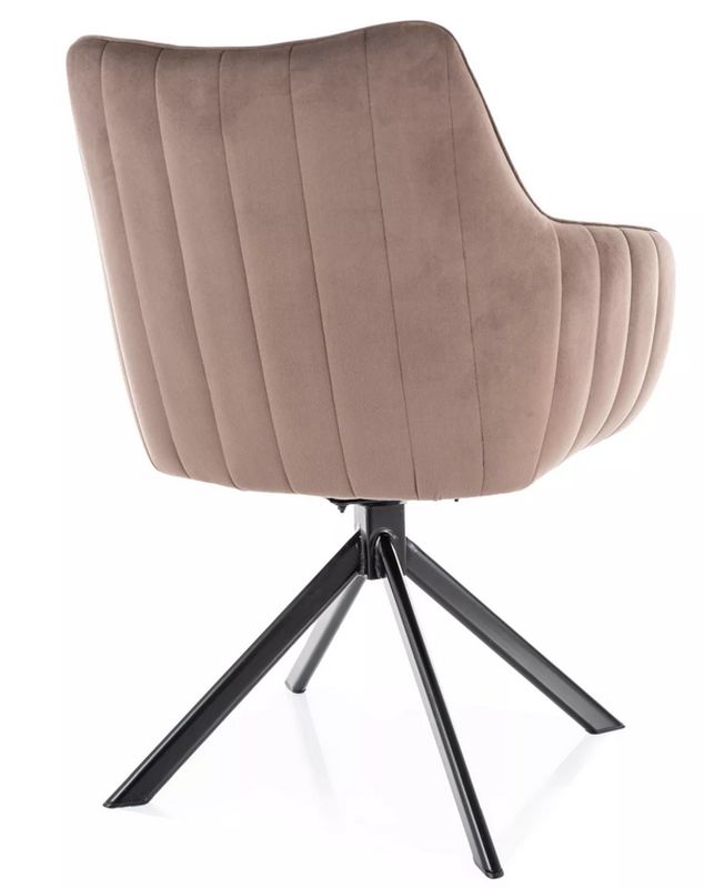 Otočná jedálenská stolička s lakťovými opierkami čierna-cappuccino bluvel 38