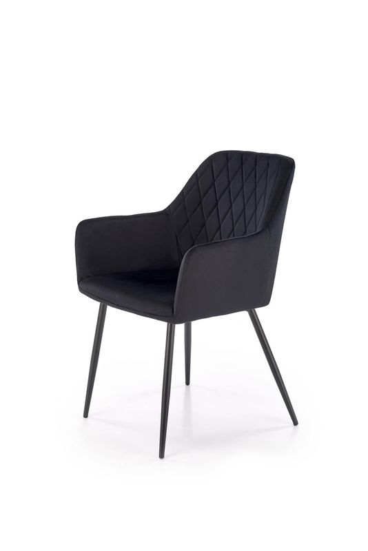 Jedálenská stolička 558, čierny kov – čierna látka Velvet