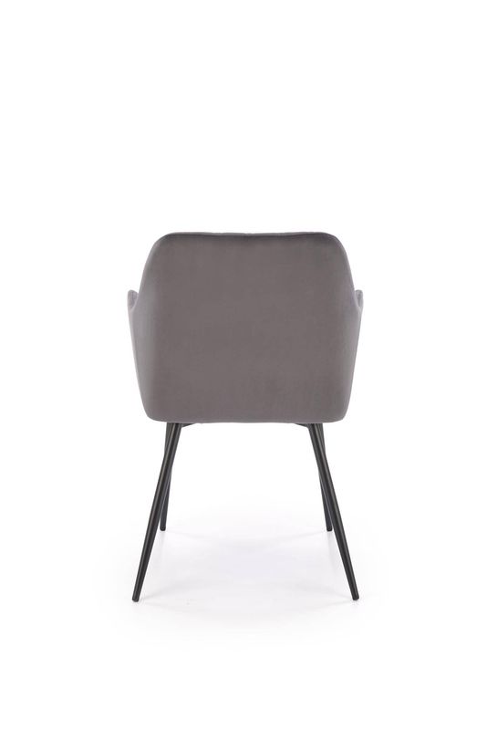 Jedálenská stolička 558, čierny kov – sivá látka Velvet