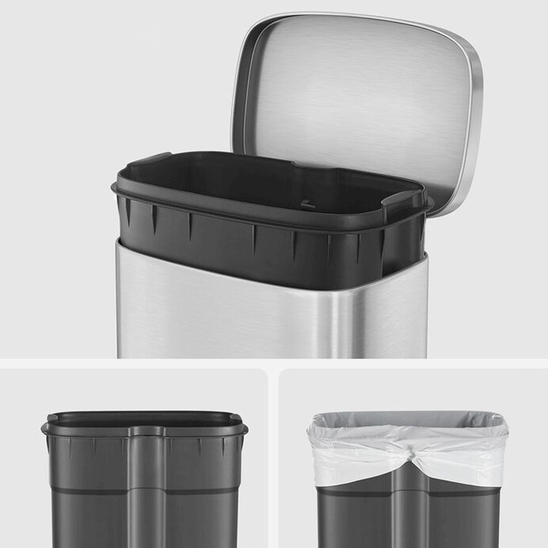 Kôš na odpadky, kovový, strieborný – 30 l
