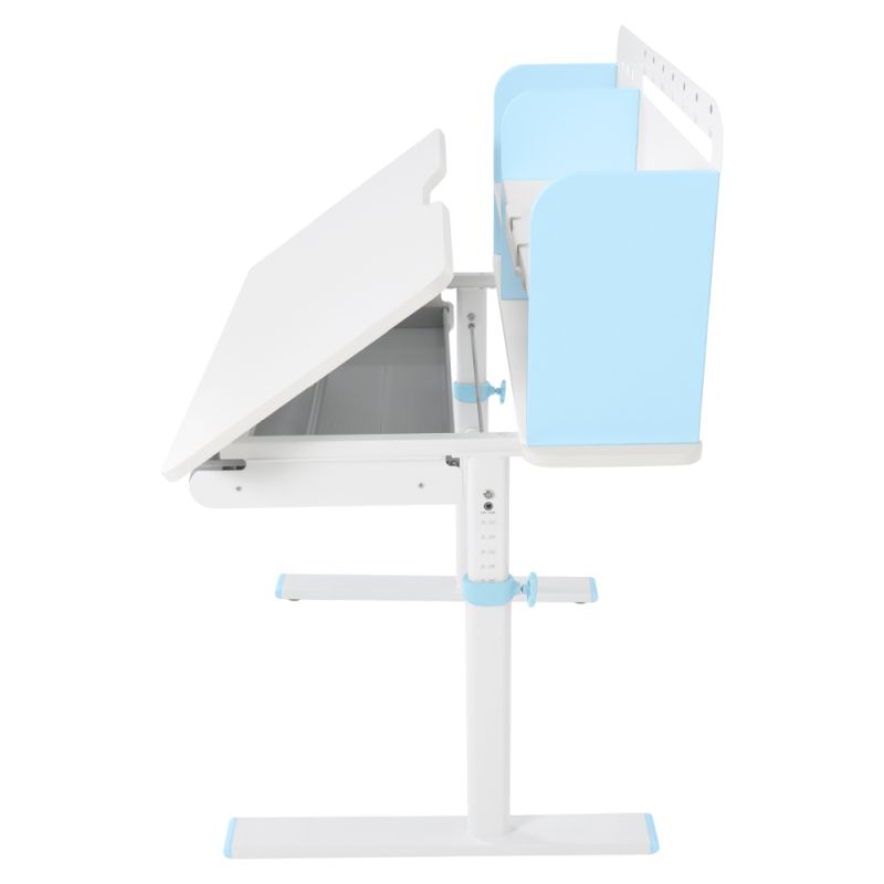 Rastúci písací stôl 80x60 cm, modro-biely