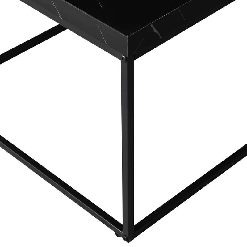 Konferenčný stolík 110x60cm, MDF čierny mramor, čierna podnož