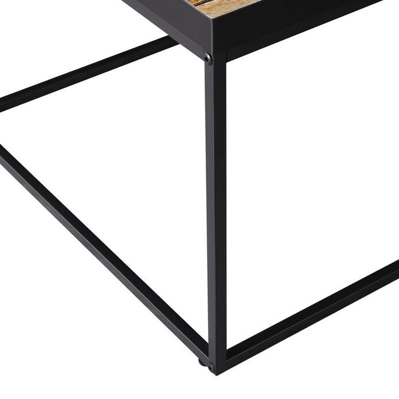 Konferenčný stolík 110x60cm, MDF old wood, čierna podnož