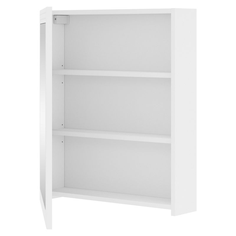 Kúpeľňová závesná skrinka so zrkadlom, 60cm, biela