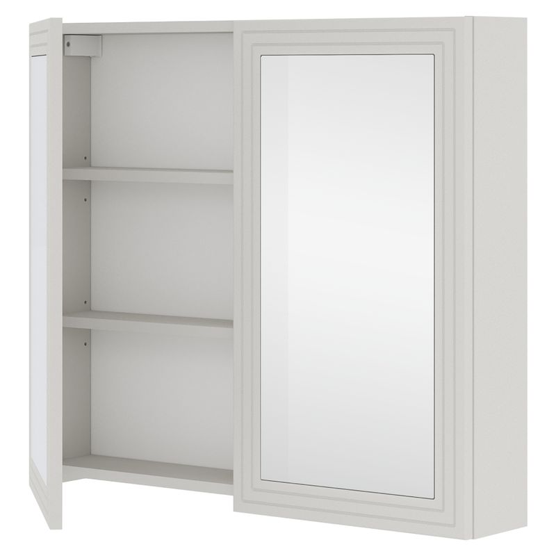 Kúpeľňová závesná skrinka so zrkadlom, 80cm, kašmír
