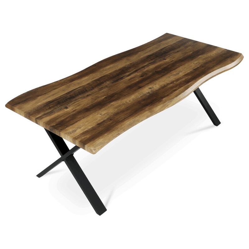 Jedálenský stôl 210x100, MDF old wood, nohy kov čierny v tvare X