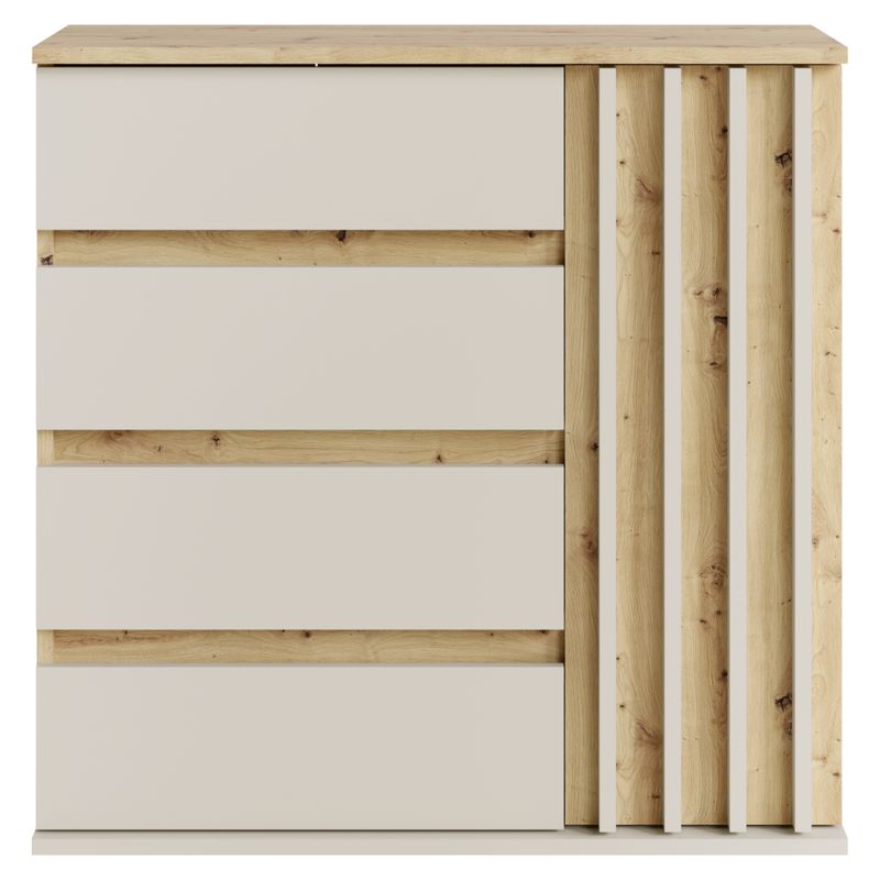 Komoda 1D4s, 1x dvierka a 4x zásuvka, kašmír-dub artisan