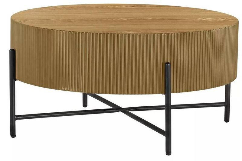 Luxusný konferenčný stolík, 80x80cm, čierny mat, dub