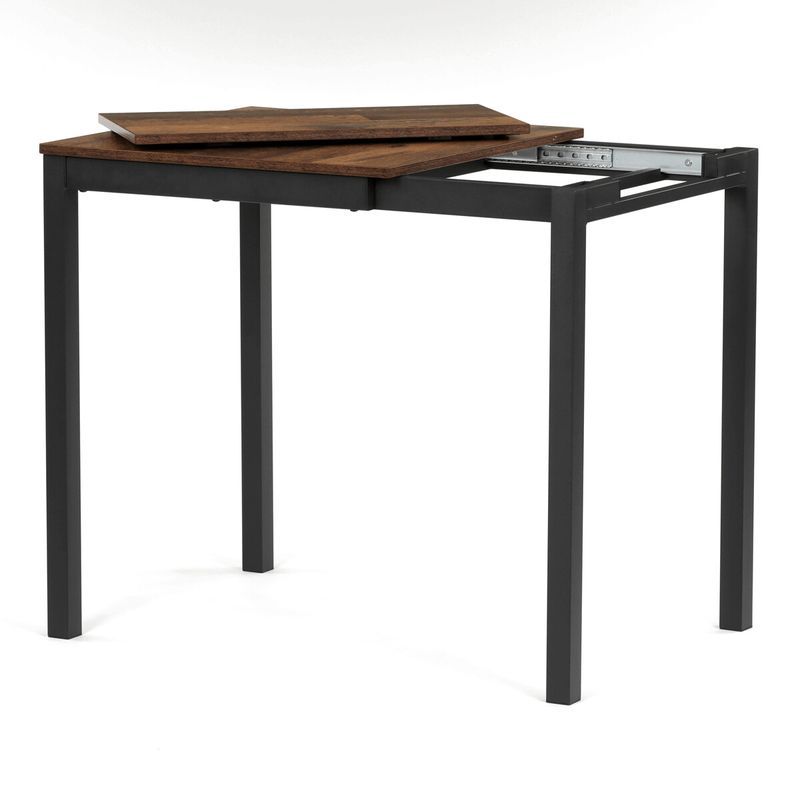 Rozkladací jedálenský stôl, old wood, 60–90 cm, s kovovými nohami