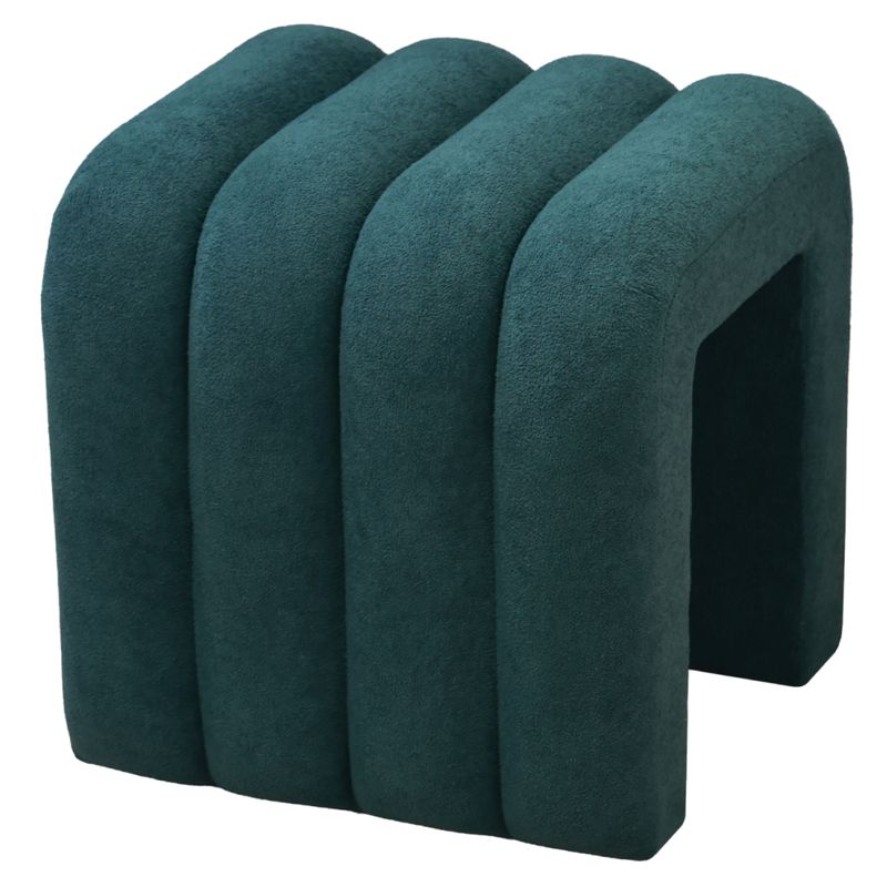 Moderný dizajnový taburet, 40 cm, tmavozelená látka