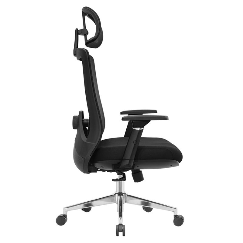Ergonomické kancelárske kreslo čierne, chróm, 200 kg