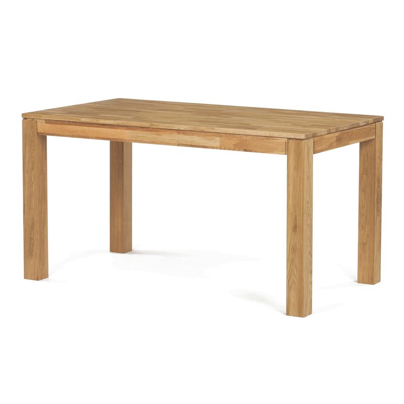 Jedálenský set so 4 stoličkami, 140x80, sivá látka, masív dub
