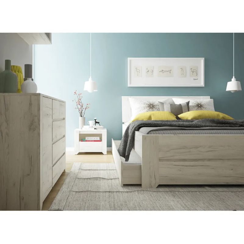 Manželská posteľ 160 vo farbe biela craft