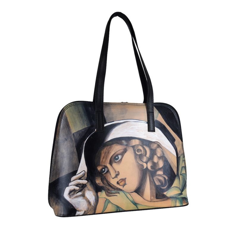 Ručne maľovaná kabelka inšpirovaná motívom Tamara de Lempicka