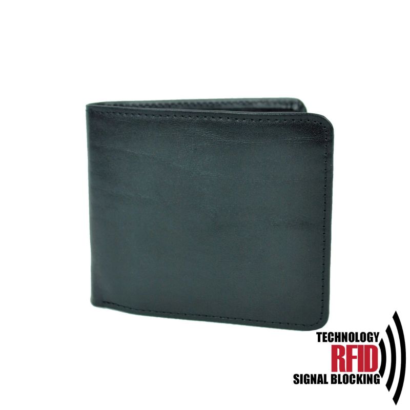 Kožená RFID peňaženka vybavená blokáciou RFID-NFC, čierna farba