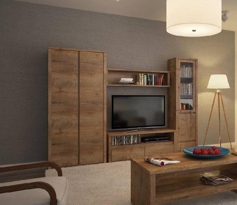 Komoda v modernom dizajne bez úchytiek K2D, lefkas ciemny