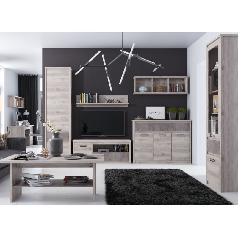 Tv stolík 1D1S, gaštan nairobi-onyx