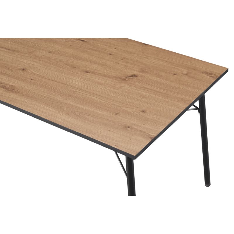 Jednoduchý a minimalistický jedálenský stôl, dub artisan-čierna, 160 cm