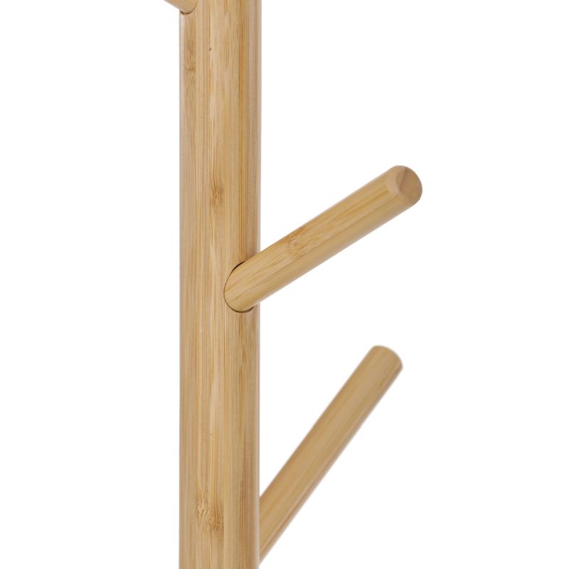Stojanový vešiak z bambusu biely-prírodný