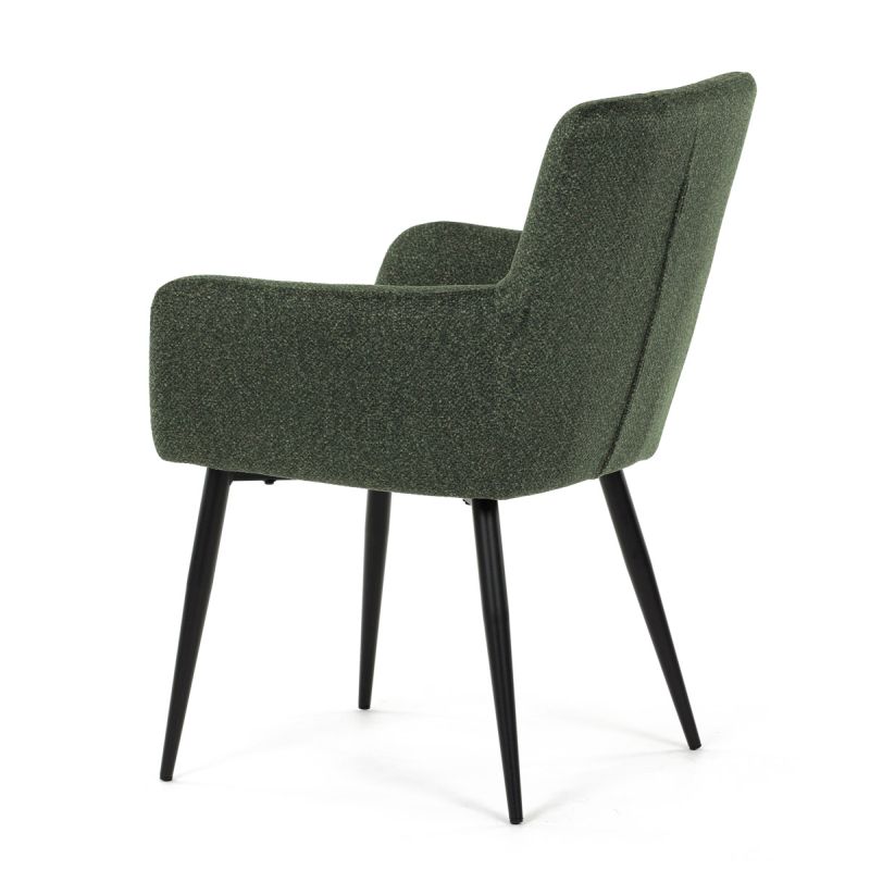 Elegantná zelená jedálenská stolička s podrúčkami