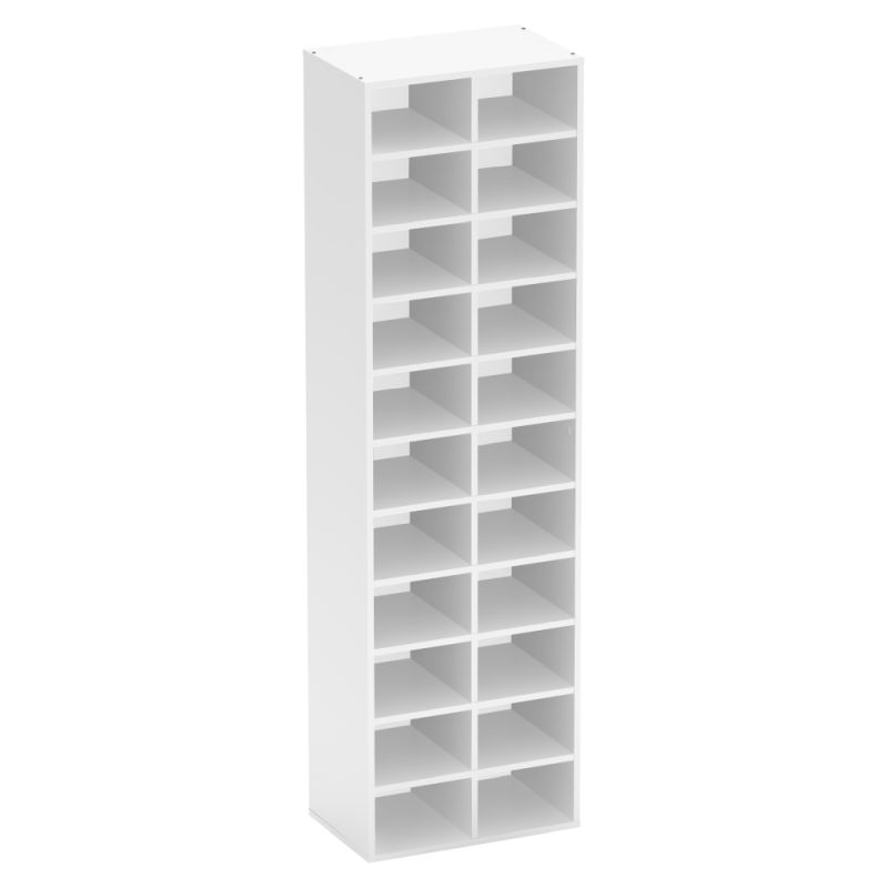 Minimalistický a praktický regál-botník, biely