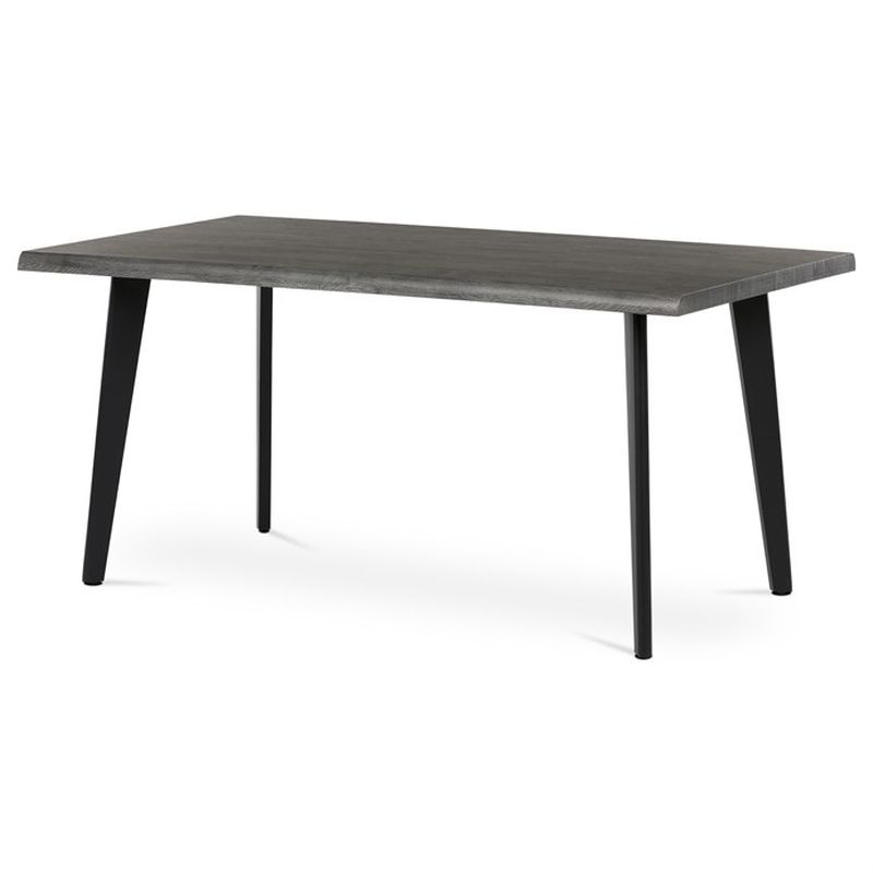 Stôl jedálenský 160x90, MDF doska dekor sivý dub, nohy čierne