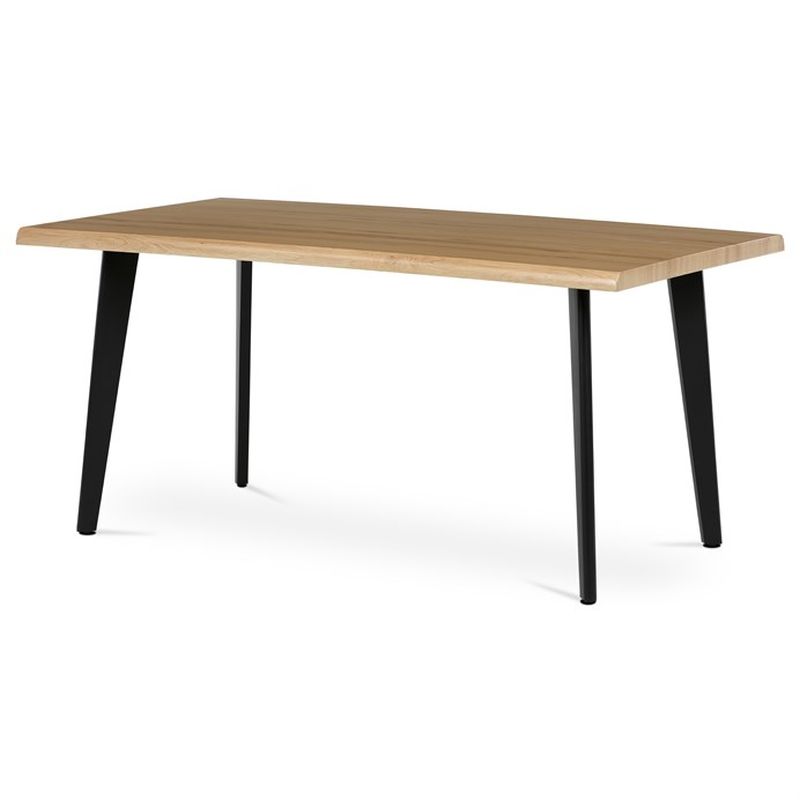 Stôl jedálenský 160x90, MDF doska dekor divoký dub, nohy čierne