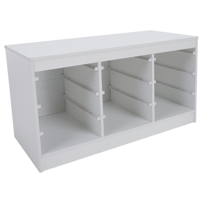 Organizér s úložnými boxami z MDF v bielej farbe