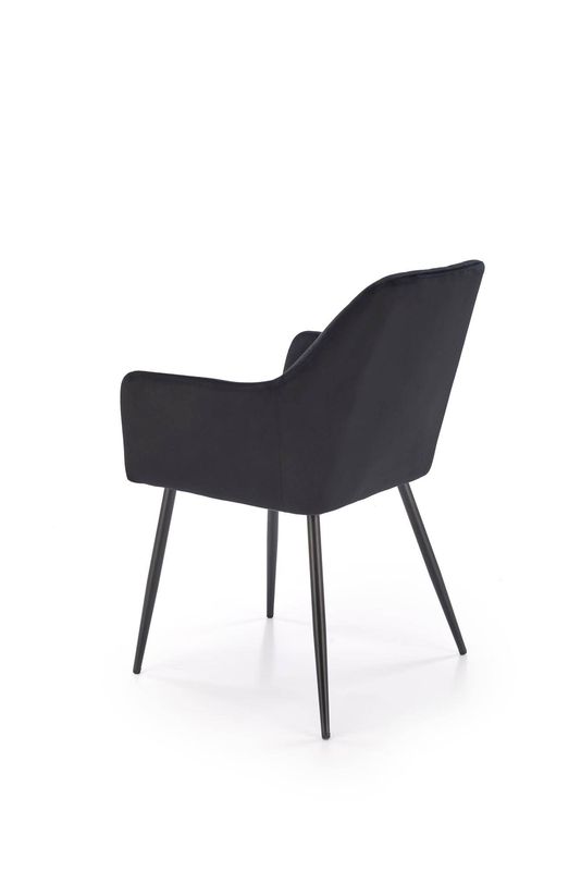 Jedálenská stolička 558, čierny kov – čierna látka Velvet