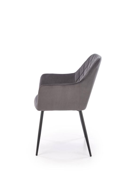 Jedálenská stolička 558, čierny kov – sivá látka Velvet