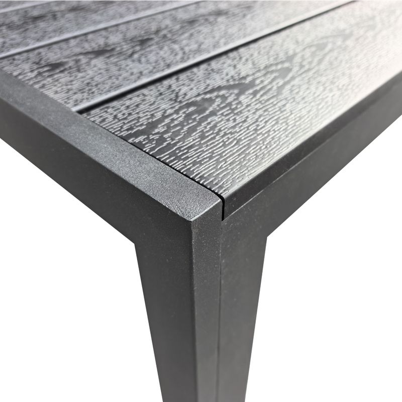 Záhradný stôl 150x90 cm čierny z hliníka a polywoodu