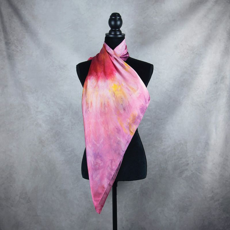 Hodvábna šatka LIMITED_304, 90x90cm, Vyrobená na Slovensku