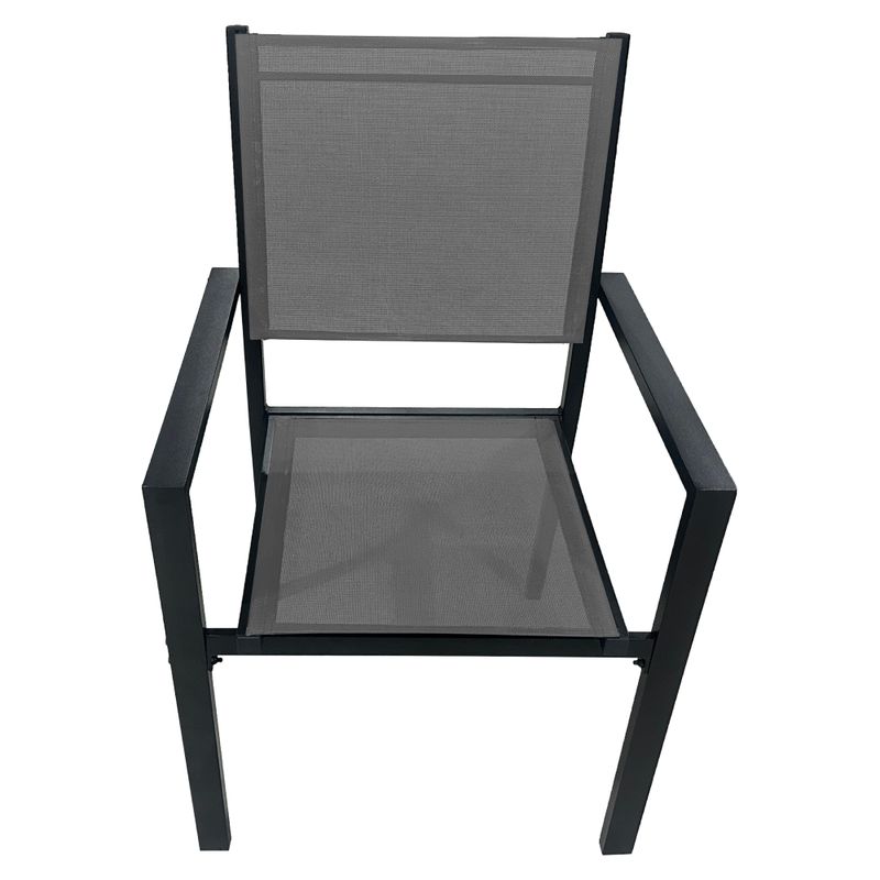 Moderný záhradný 9-dielny jedálenský set čierny, tmavosivý