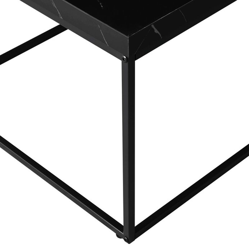 Konferenčný stolík 40x40cm, MDF čierny mramor, čierna podnož