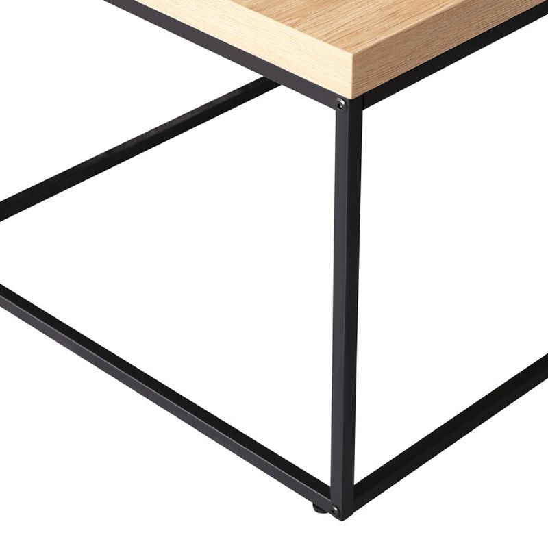 Konferenčný stolík 60x60cm, MDF divoký dub, čierna podnož