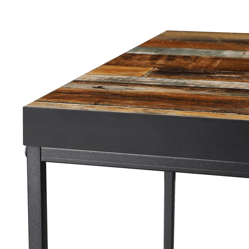 Konferenčný stolík 110x60cm, MDF old wood, čierna podnož