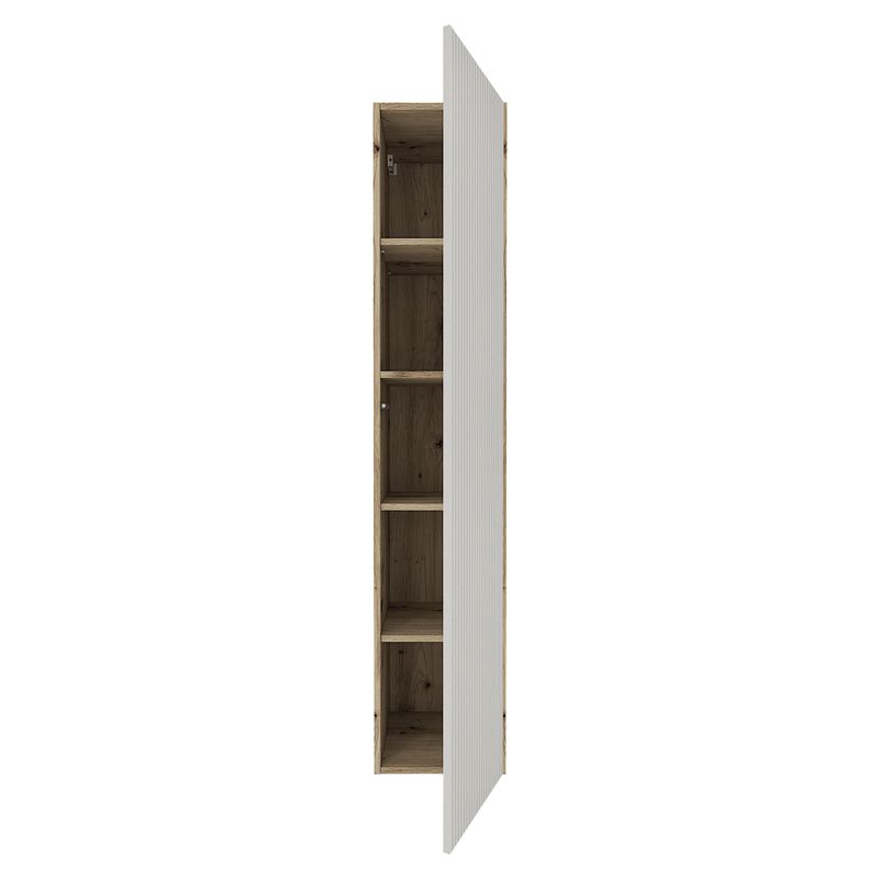 Vysoká skrinka do kúpelne, 35cm, dub artisan, kašmír
