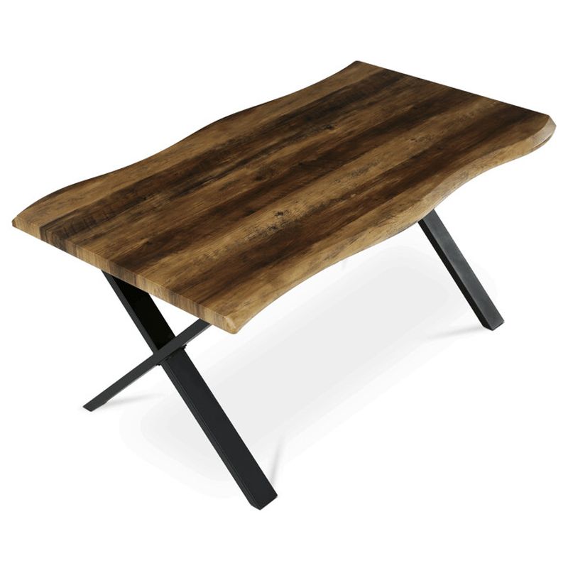 Jedálenský stôl 160x90, MDF old wood, nohy kov čierny v tvare X