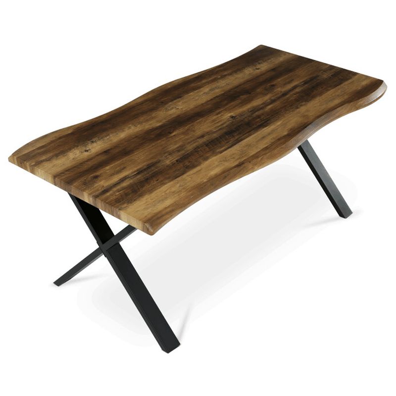Jedálenský stôl 180x90, MDF old wood, nohy kov čierny v tvare X