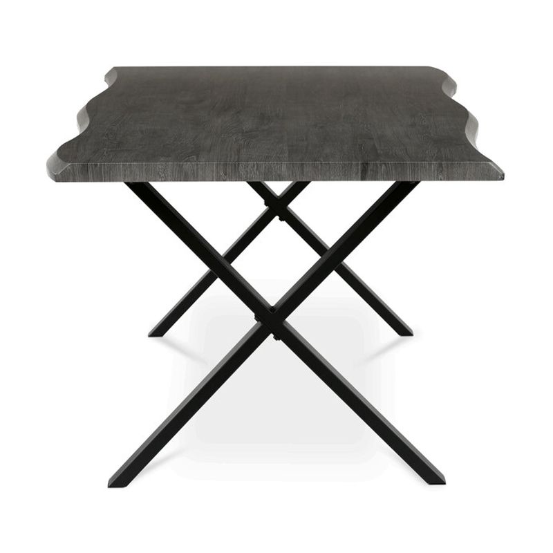 Jedálenský stôl 210x100, MDF sivý dub, nohy kov čierny v tvare X