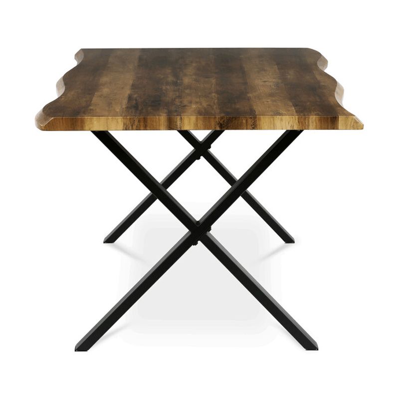 Jedálenský stôl 210x100, MDF old wood, nohy kov čierny v tvare X