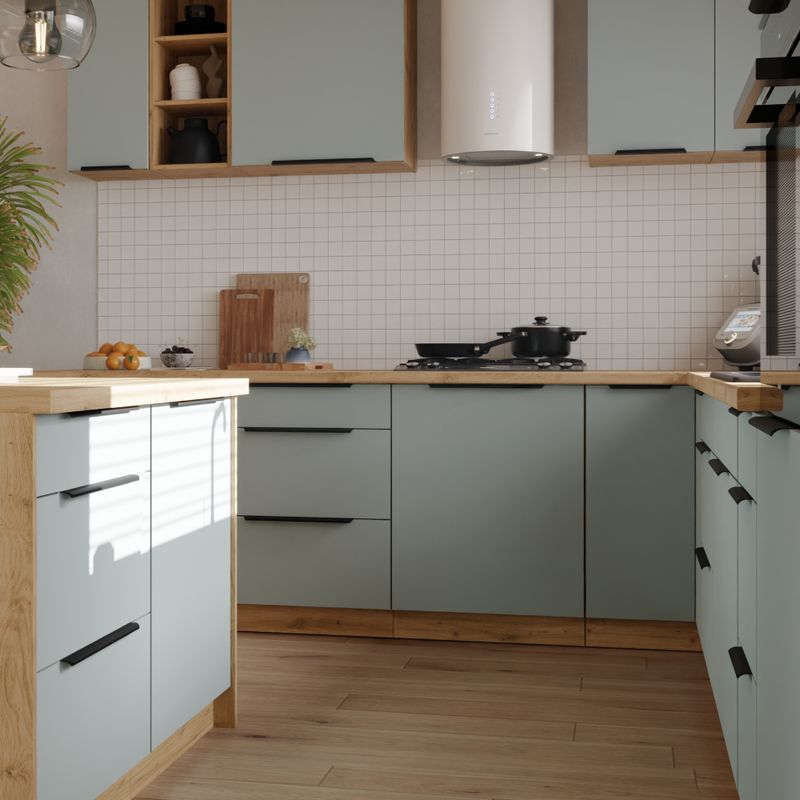 Horná skrinka 60 cm, aquamarine, dub artisan