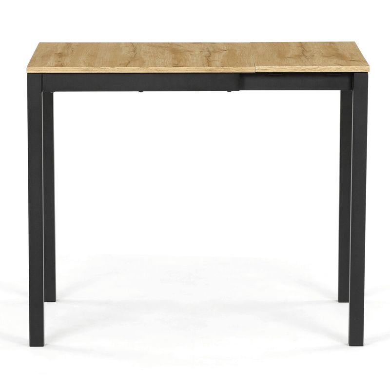Rozkladací jedálenský stôl, dub, 60–90 cm, s kovovými nohami