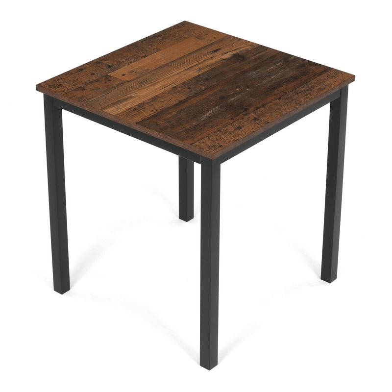 Jedálenský stôl, old wood, 70x70cm, s kovovými nohami