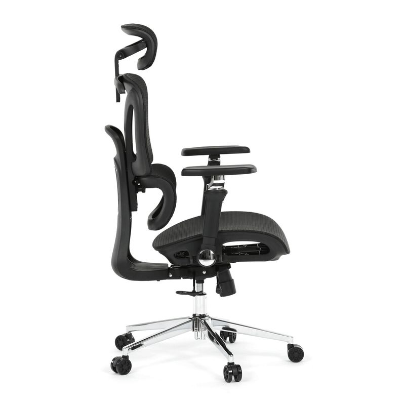Ergonomická kancelárska stolička, čierna, so sieťovaným operadlom