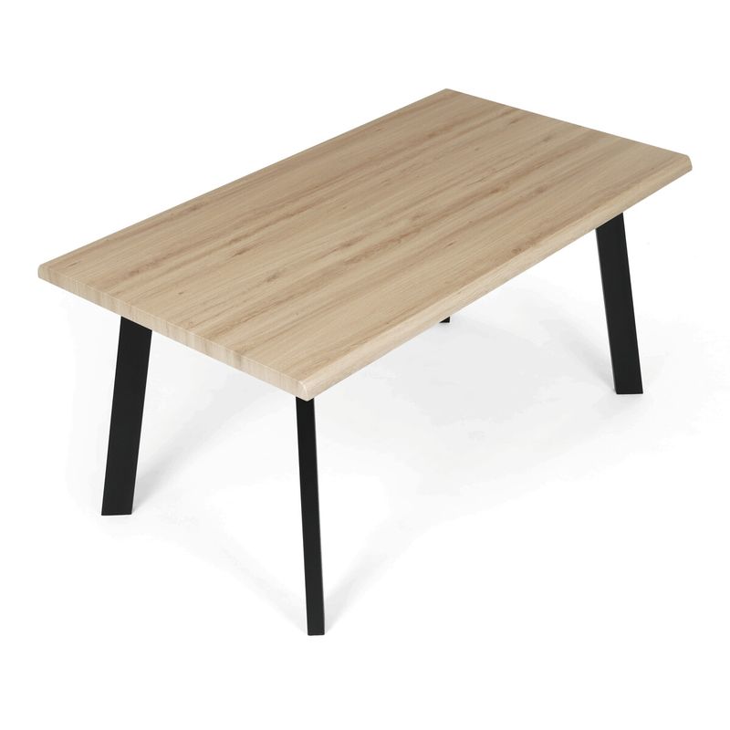 Moderný jedálenský stôl 160 × 90cm, divoký dub s kovovými nohami