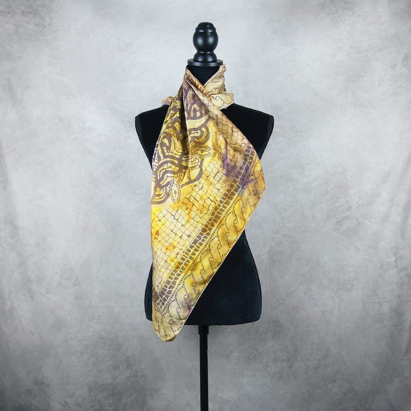 Hodvábna šatka MEDÚZA MIX FARIEB_4, 80×80 cm, Made in Slovakia